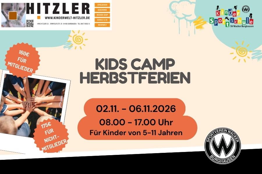 Kids Camp Herbstferien In den Herbstferien bietet die Kindersportschule das Herbstcamp für Kids an. Eine Anmeldung ist ab sofort möglich.